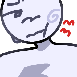 A light greyscale face and shoulders with two red pain lines coming from the face. the left side of the mouth is grimacing